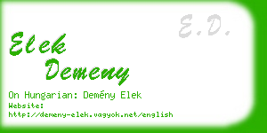elek demeny business card